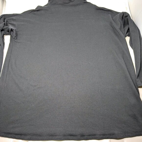 Eileen Fisher Oversized Funnel Neck Tunic Top Large Black Brushed Terry Tencel - Picture 6 of 13